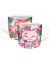 TAZZA PINK GREEN LUCKY CAT 